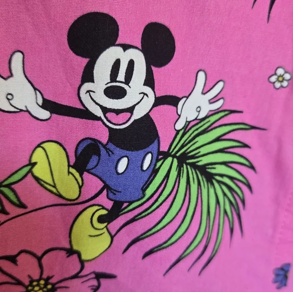 NWT, Disney/Neff, Pink Hawaiian Mickey Shirt, Size L - Picture 4 of 6